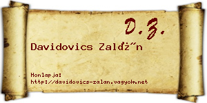 Davidovics Zalán névjegykártya